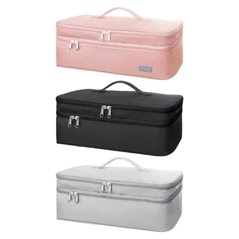 Portable Compact Blow Dryer Carrying Case With Double Layer Compartments Thickened EVA Protections Easy To Carry