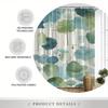 Water Lilies Shower Curtain - Blue, Green & Teal Translucent Designs, Polyester, 70.8x70.8", 12 Hooks, Minimalist Tranquil Decor
