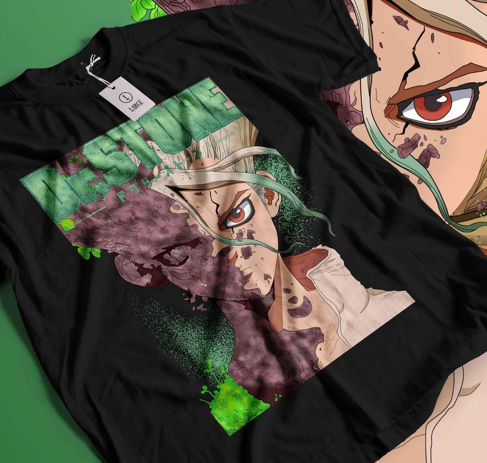 

Dr. Stone T-Shirt Senku Ishigami Ryusui Asagiri Seiyuu Vintage Shirt Gift 152 4XL