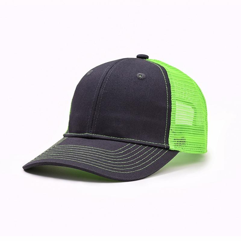Sunshade soft top Richardson truck driver hat slightly curved baseball cap color blocked flat edge duckbill hat Adjustable зелёный