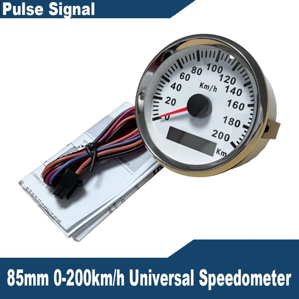 ELING Car Truck Boat Universal (Pulse Signal) 85mm Speedometer Odometer Speed Gauge 0-120km/h 0-200km/h with Backlight 12V 24V
