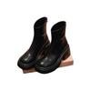 Botas elásticas de salto alto grosso, botas curtas, outono e inverno, novas, à prova d'água, sola grossa, cano médio fino, botas de cavaleiro