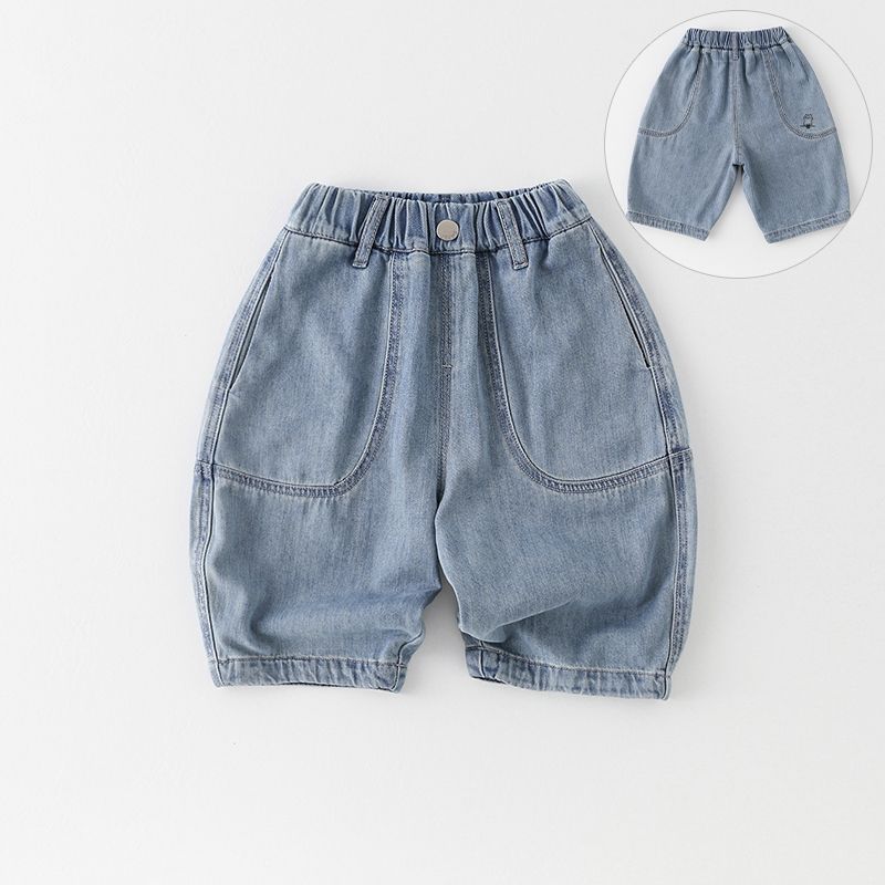 

Детские тонкие джинсы летние универсальные укороченные брюки для мальчиков летние тонкие модные брюки для малышей 120