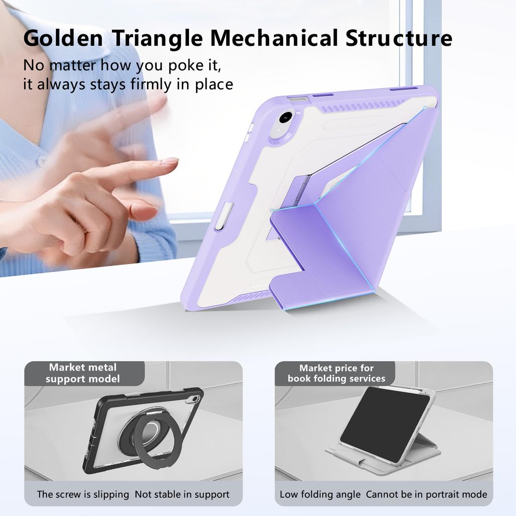 IPad 10th/11th Gen A16 Air 5 10.9 Pro 11-Inch M2/M3/M4 Private Mold Magnetic Flip Shockproof Tablet Case Smart Stand Pencil