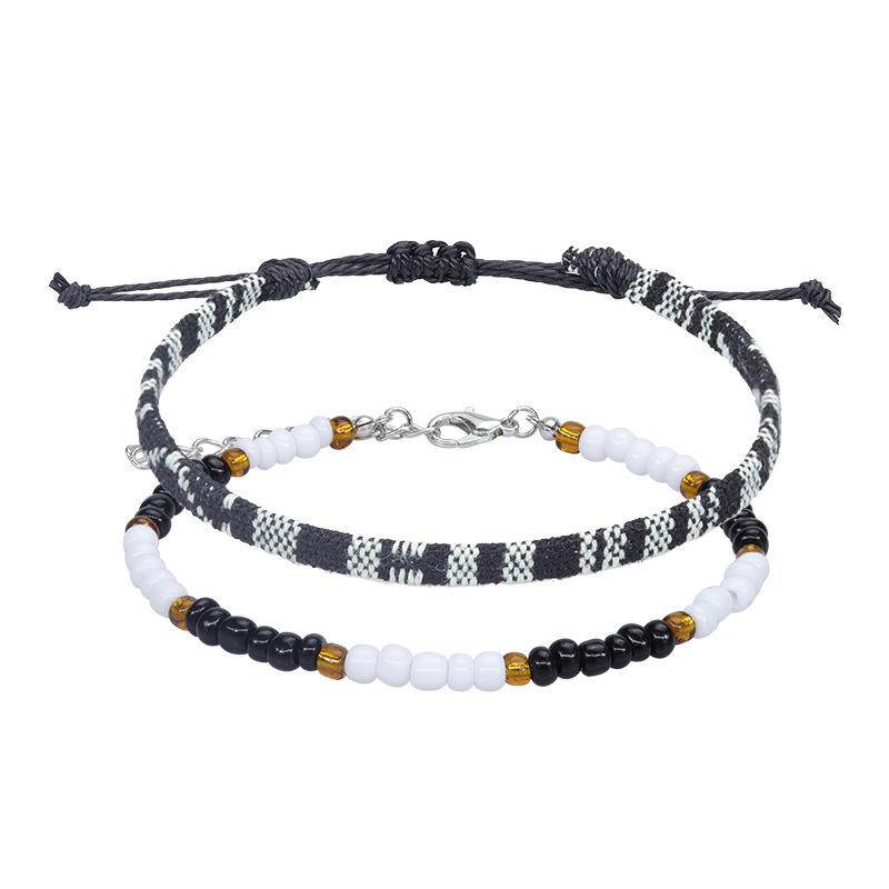 Set di Braccialetti da Spiaggia per Uomo e Donna, Braccialetti da Uomo Surfer, Braccialetti Estivi Boho Intrecciati con Cordino Regolabile, Cavigliere
