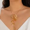 Ingemark Romantischer Blütenblatt-Quasten-Anhänger Choker-Halskette für Damen Hochzeits-Braut Elegante Brustketten-Halsketten-Schmuckzubehör