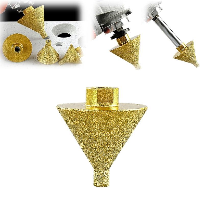 Diamond Beveling Chamfer Bit for Angle Grinders,Countersink Drill Bit,Shower Porcelain Tile Hole Cutter for M10 Thread Adapter ((Large 50mm+Small