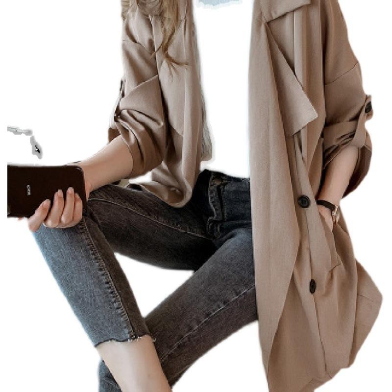 Autumn New Korean Version Women's Windbreaker Mid To Long Small To Thin Popular Coat Jacket