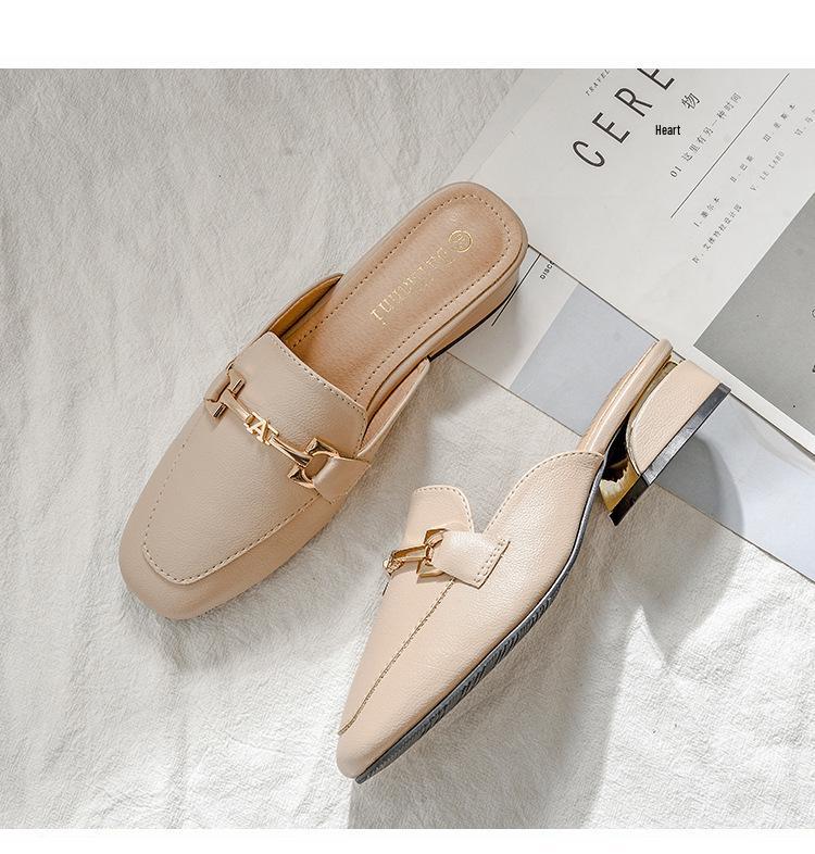 

Women s Genuine Leather Flat Baotou Slippers - 2025 Spring/Summer Collection 38