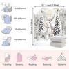 Christmas Winter Wonderland Blanket - Featuring Two White Deer with Golden Antlers, Snow-Covered Evergreens, Golden Sunburst & G