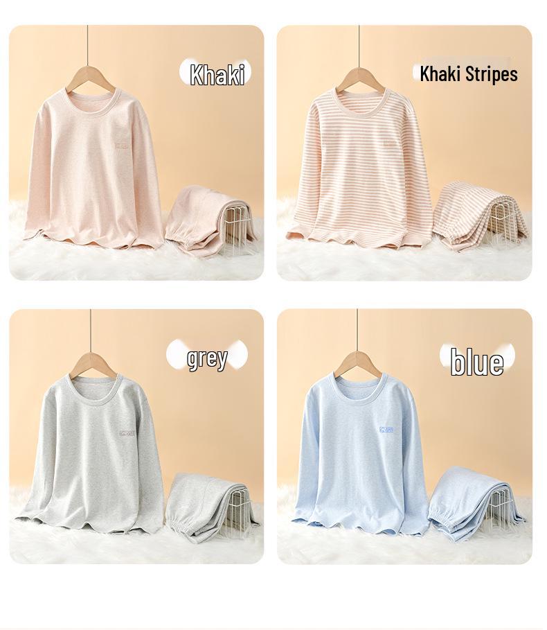Comfy Velvet & Cotton Wear: Autumn Outfit Set for Plus-Size Kids – Warm Pajamas & Winter Base Layer