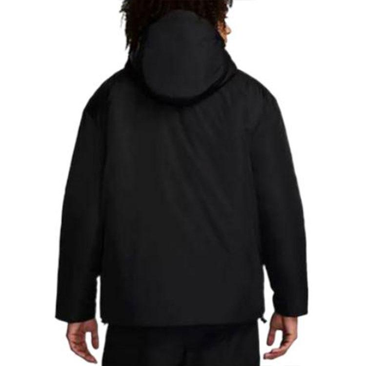 Nike Logo Printed Long Sleeve Hooded Cotton Jacket Men Jackets Black DQ4743-010