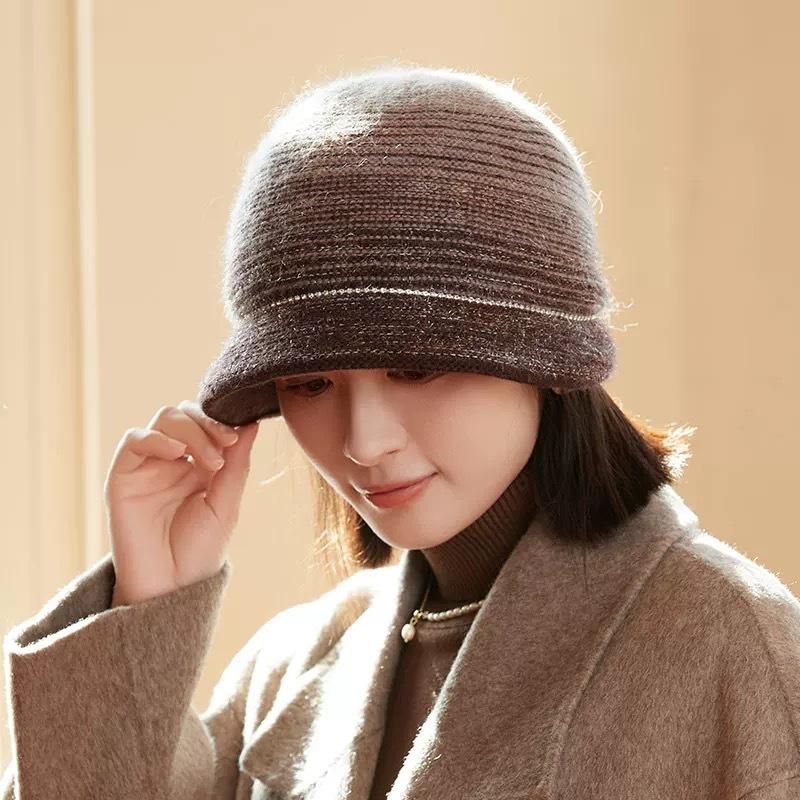 Wool Beret Hat for Women, New Autumn and Winter Big Head Circumference Knitted Hat, Cold Hat, Fashionable and Trendy Mom Hat