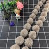 Lace Trim & Faux Mink Fur Pom-pom Border for Crafts and Clothing