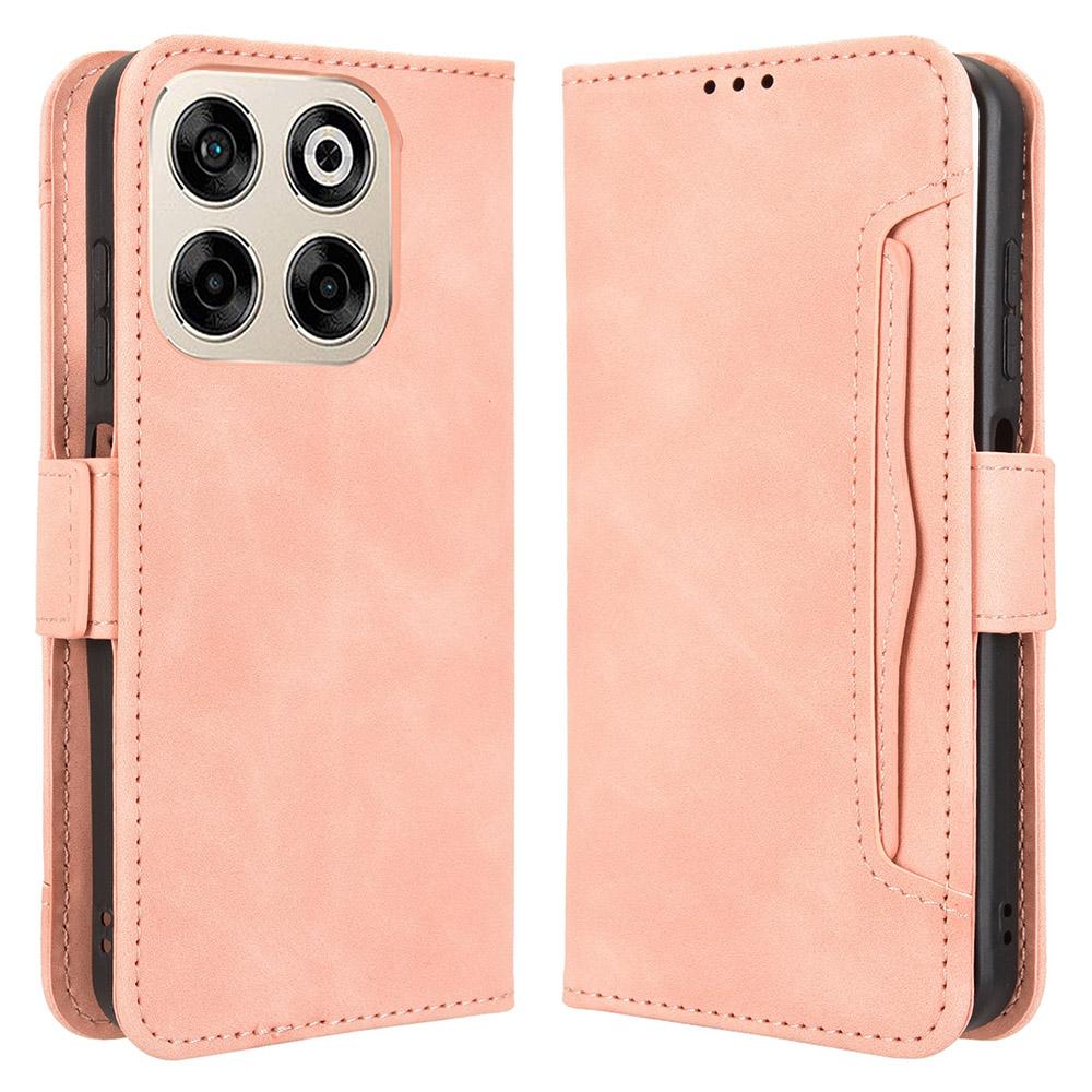 

Кожаный чехол-книжка для ZTE Blade V70/nubia V70 с несколькими отделениями для карт Pink