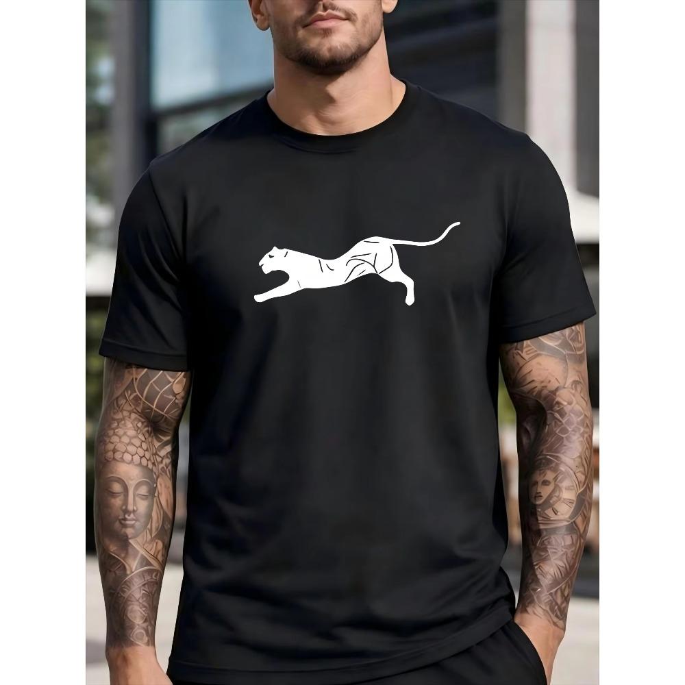 Minimalist Leopard Print Versatile T-Shirt Fashionable Comfortable Breathable Soft Casual Sports Short Sleeve Cotton T-shirt