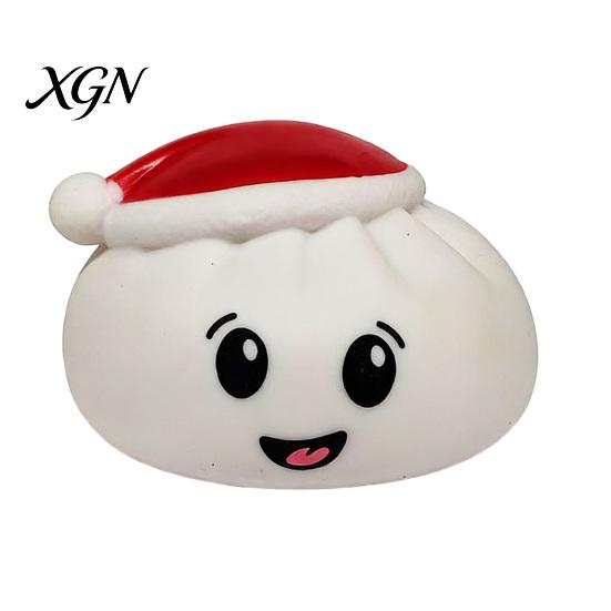 Stress Reduction Gadget Cartoon Expression Dumpling Squeeze Toy Santa Hat Steamed Bun Fidget Ball Relief Dough Relaxation Decompression Tool Kids