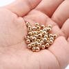 Wholesale 50PCS 2-4MM 14K Gold beads round smooth jewelry beads for bracelet&necklace making 14K Gold jewelry Findings