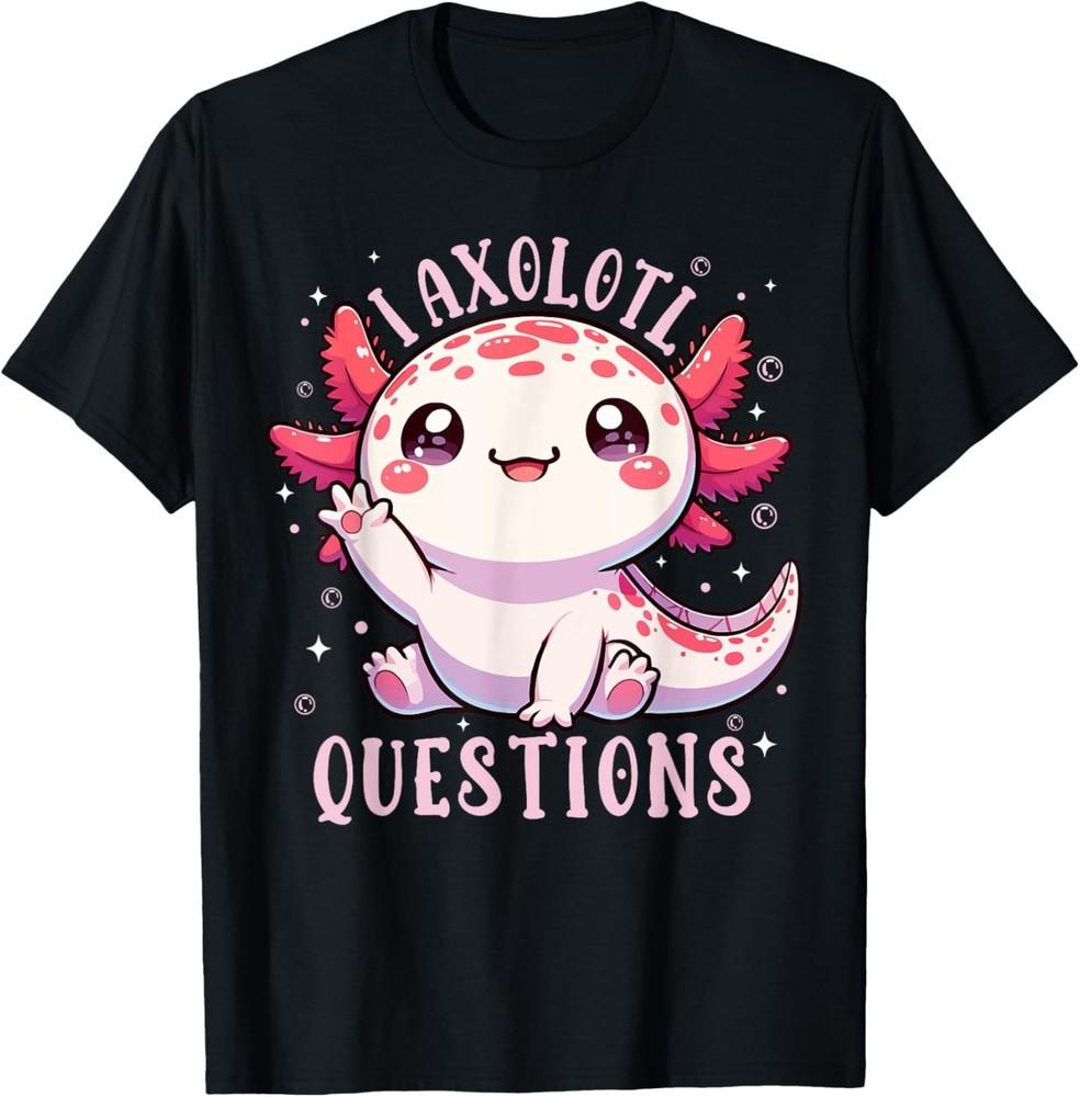 Я Аксолотль Вопросы Футболка Милый Кавайный Аксолотль Футболка для Малышей Детей Унисекс Футболка XXL
