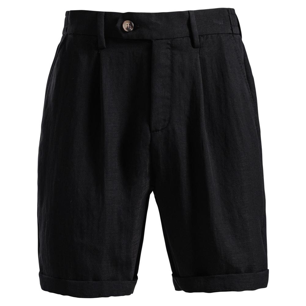 AIOPESON Comfortable Men's Shorts Solid Color Elastic Waist Multi Pocket Cotton Linen Blend Breathable Summer Shorts
