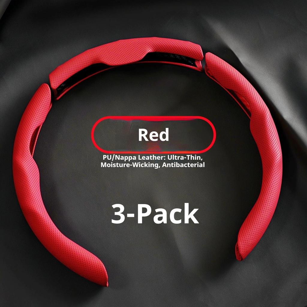 Car In Vehicle Nappa Leather Steering Wheel Cover Universal For Men And Women All Seasons Nonslip Sweatabsorbing Wearresistant