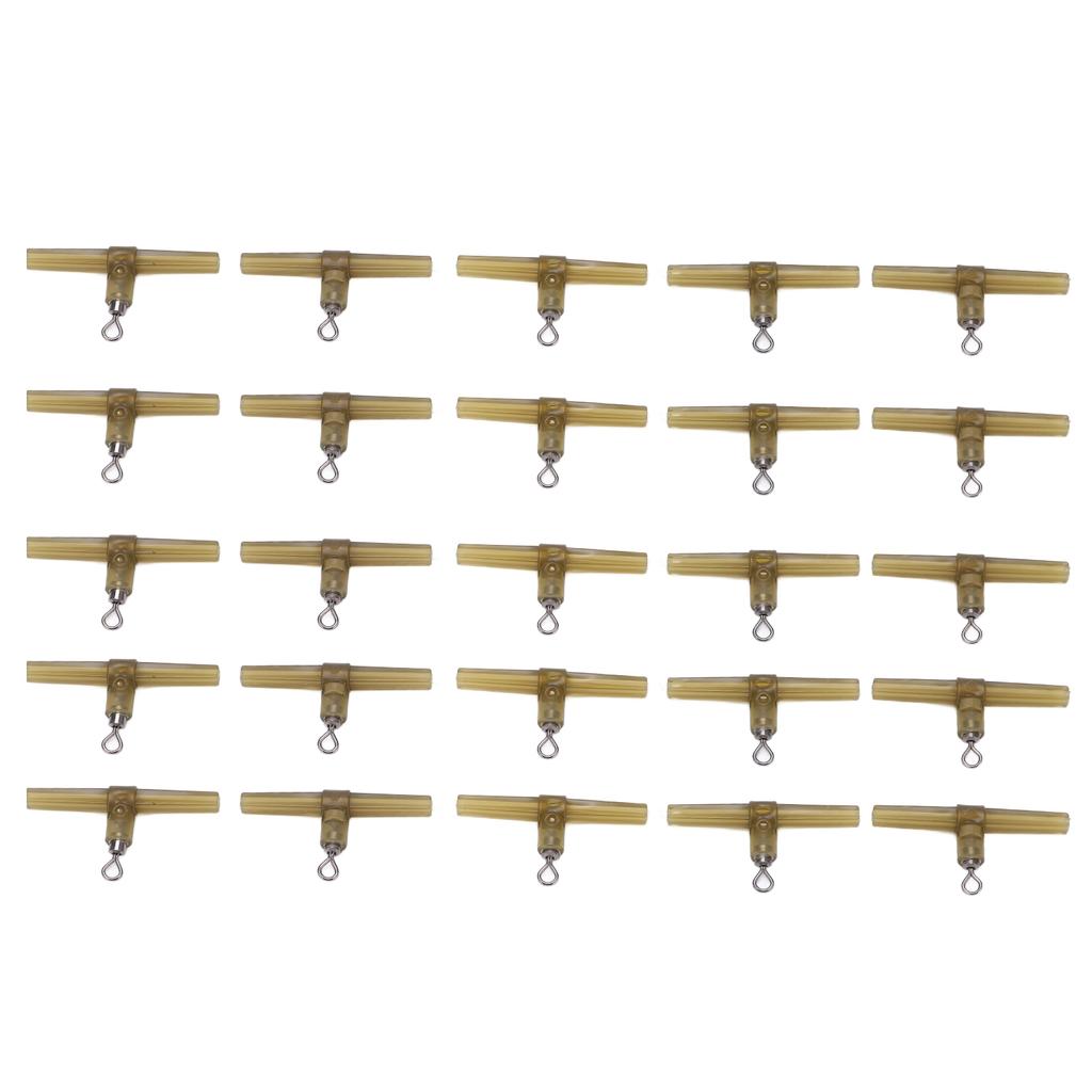 15 Stück Anti-Tangle Sleeves Side Bend mit Wirbel Karpfenhakenvorfach Karpfenangeln Helikopter-Montage