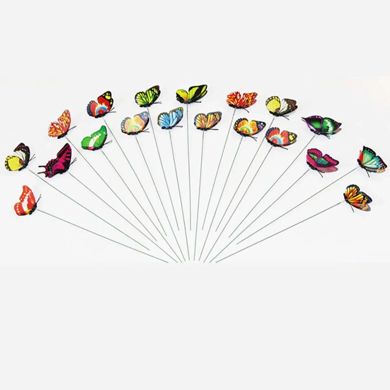 

50 шт. - Декоративные колышки-бабочки, Водонепроницаемые садовые украшения-бабочки для рождественского декора двора в помещении/на улице