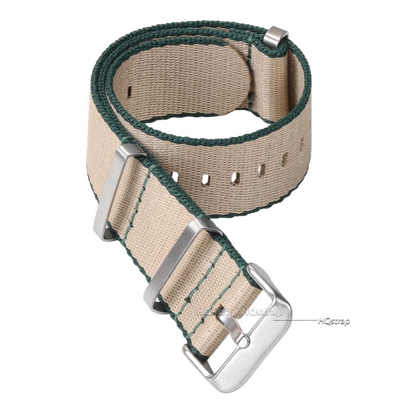 Fashion Watchband Stripe Replacement Men Women Nylon Watch Band with Silver Pin Buckle 20mm 22mm Strap for Rolex Band for Omega