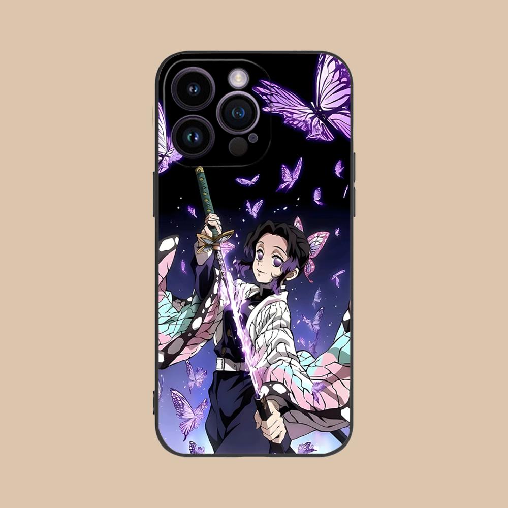 Demon Slayer Shinobu Kocho Phone Case for iPhone 16 15 14 13 12 11 X XR XS 8 7 Pro Max Plus Mini Colour Protective Pretty Cover