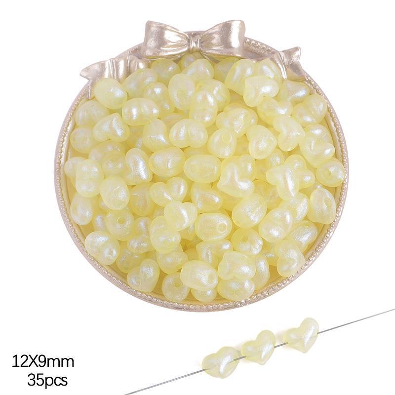 Iridescent Acrylic Pentagram & Peach Heart Beads for DIY Jewelry Making