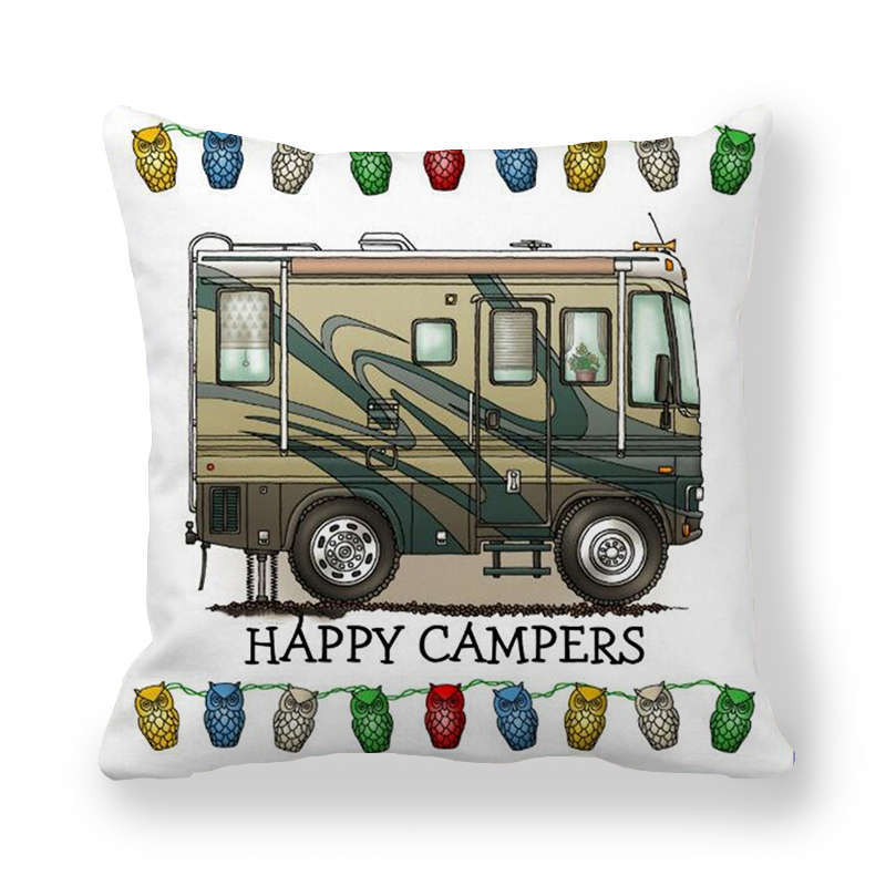 Happy Campers Potah na autopolštář Sova Venkovní kempingový Polštář Dekorativní na pohovku