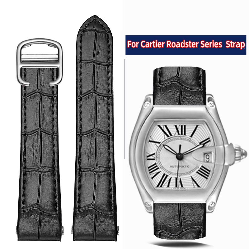 19mm 20mm Do Cartier Roadster W6206018 W6206017 Nylonowy Pasek do Zegarka Męski Płótno Szybkie Metalowy Adapter Skórzany Pasek do Zegarka Akcesoria