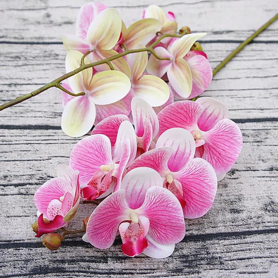 1Pc 6Heads Artificial Butterfly Orchid Silk Flower Home Wedding Party Decor