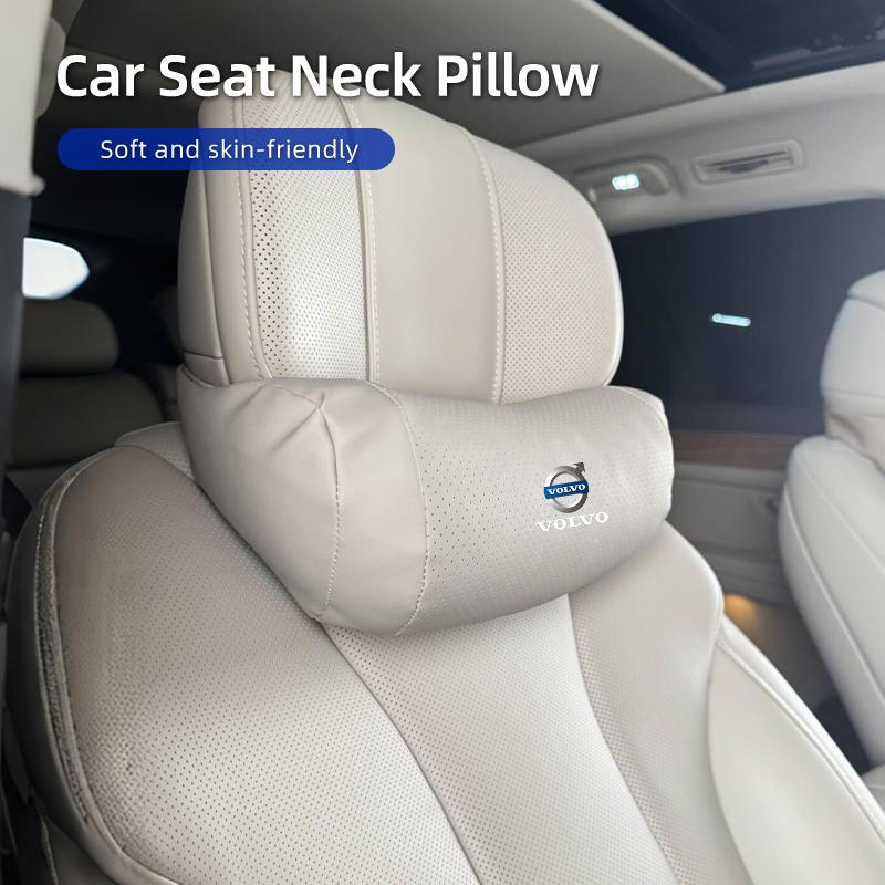 Car Seat Headrest Pillow Cushion Leather Head Neck Protector For Volvo XC60 S60 V40 V50 V60 XC40 V70 XC90 V90 S90 S80 Polestar