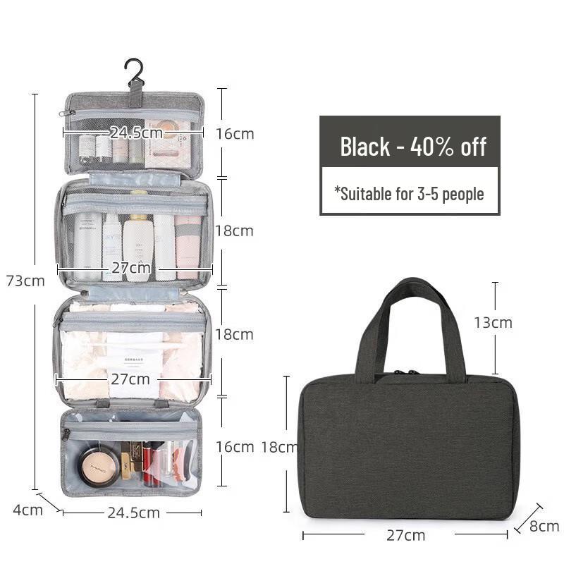 Xin Jing Zhou Travel Waterproof Foldable Toiletry & Cosmetic Bag (3-Pack)