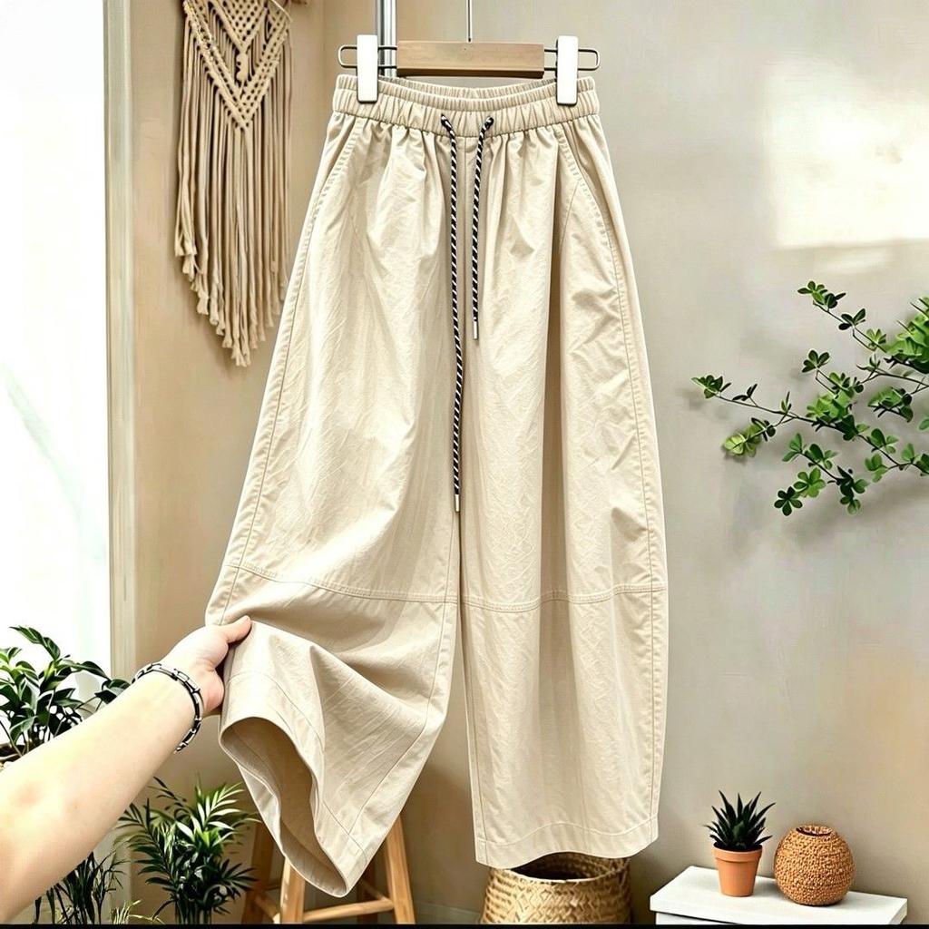 Korean Style High Waist Wide Leg Pants Women's Loose Balloon Pants Casual Trousers
