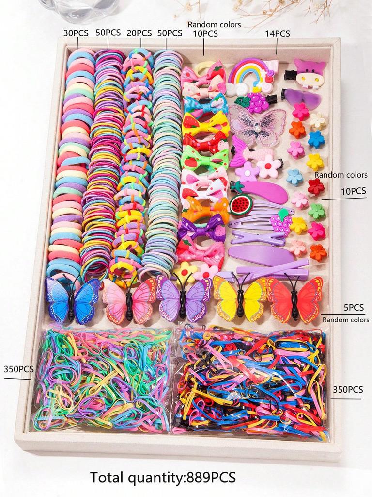 Children's Hair Accessories Gift Set: Hair Clips, Hairpins, Baby Ties, and Princess Hair Ropes