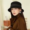 French Hat Women'S Autumn And Winter High-End Sense Elegant Bucket Hat Hepburn Style Show Face Small Wool Top Hat