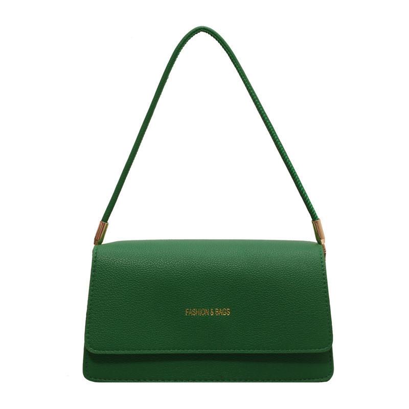 Стильная повседневная женская корейская сумка ярких цветов среднего размера зелёный