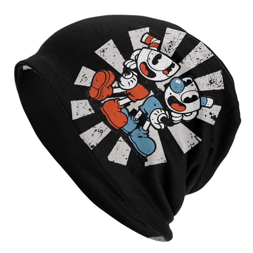 Great Retro Game Battle Cuphead Skullies Beanies Hats Spring Unisex Outdoor Caps Warm Multifunction Bonnet Hats