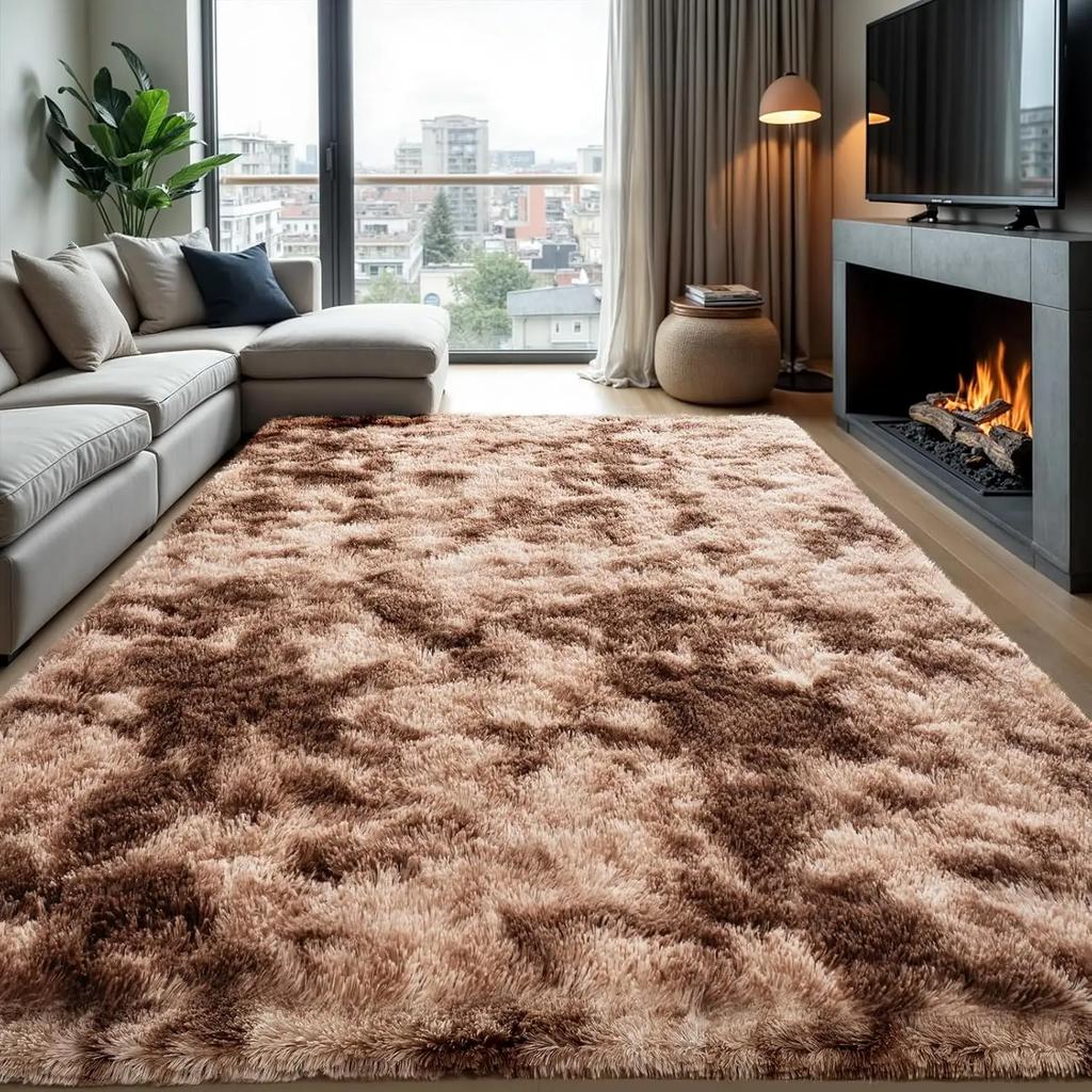 Pink Plush Bedroom Carpet Soft Fluffy Area Rug for Living Room Dorm and Bedside Home Decor Floor Mat