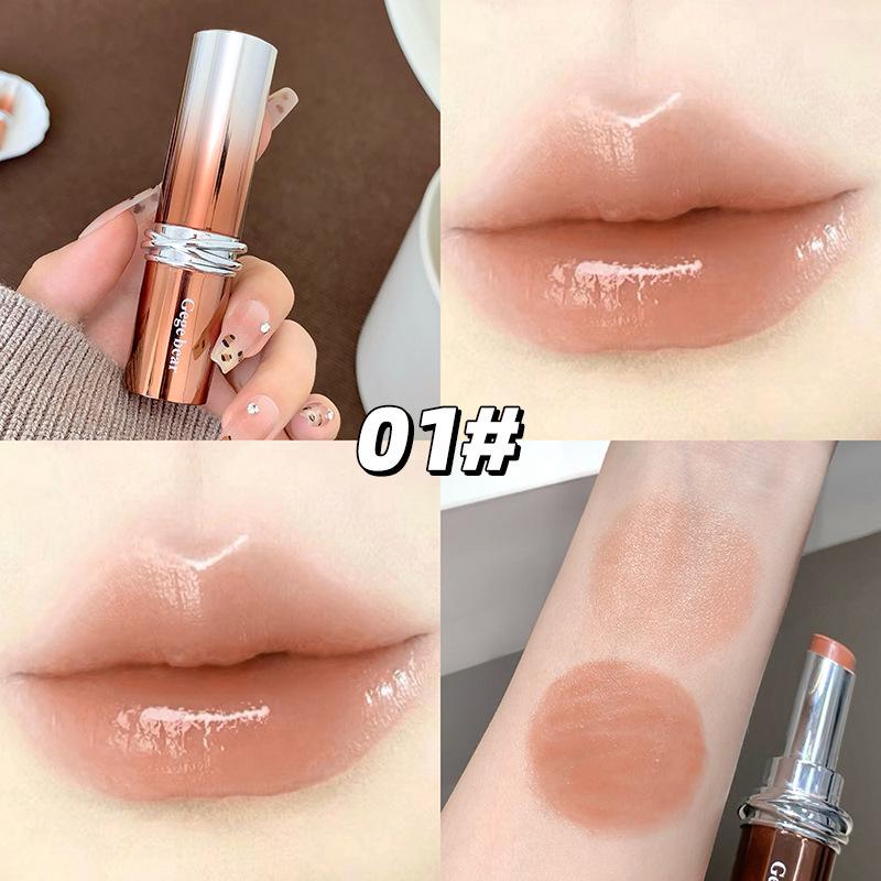 Gege Bär Lippenstift: Spiegelglanz, Feuchtigkeitsspendende Essenz, Reduziert Lippenfältchen, Aufhellende Lippen, Perfekt für Partys & Studenten