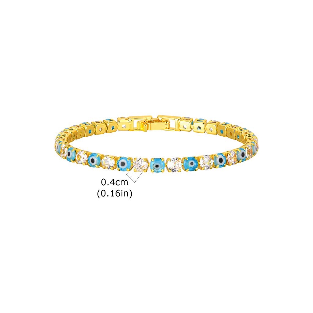 Bohemian Fashion Evil Eye Tennis Bracelet AAA Cubic Zircon Turkish Blue Devil Eye Chain Bracelets for Women Luxury Jewelry Gift
