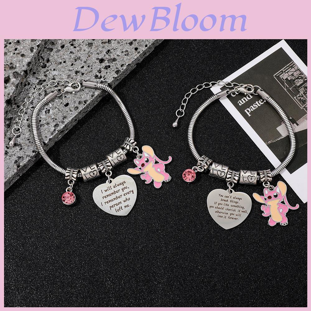 Stitch Cartoon Charm Bracelet Zinc Alloy Love Heart Pendant For Men Women Gift
