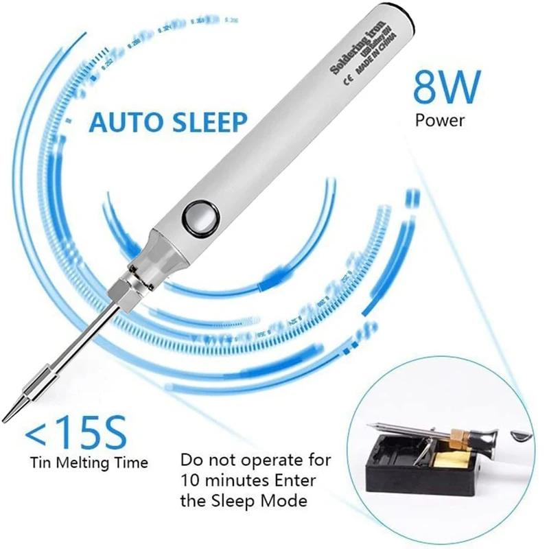Portable Soldering Iron Set USB Rechargeable Mini Soldering Pen For DIY Manual Repair Welding Three Temperature Settings