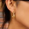 Classic 18K Gold Glossy U-Ring Earrings Versatile Earrings