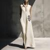 Women's V-Neck Dress with Nipped-In Waist Summer Dress Casual Loose Fit Dress Comfortable A-Line Silhouette Elegant Dress for Office Vacation Party
