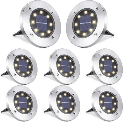 Toodour Solar Garden Lights, Outdoor Use, 8-Pack, Waterproof, Ground-Mounted, Automatic OnOff, Sensor Included, Solar Panel Charging, Bright