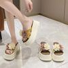 Fashion Fairy Flower Slippers Muffin Soft Bottom 2025 One Word Cool Summer New Female Summer Versatile Beach Slippers