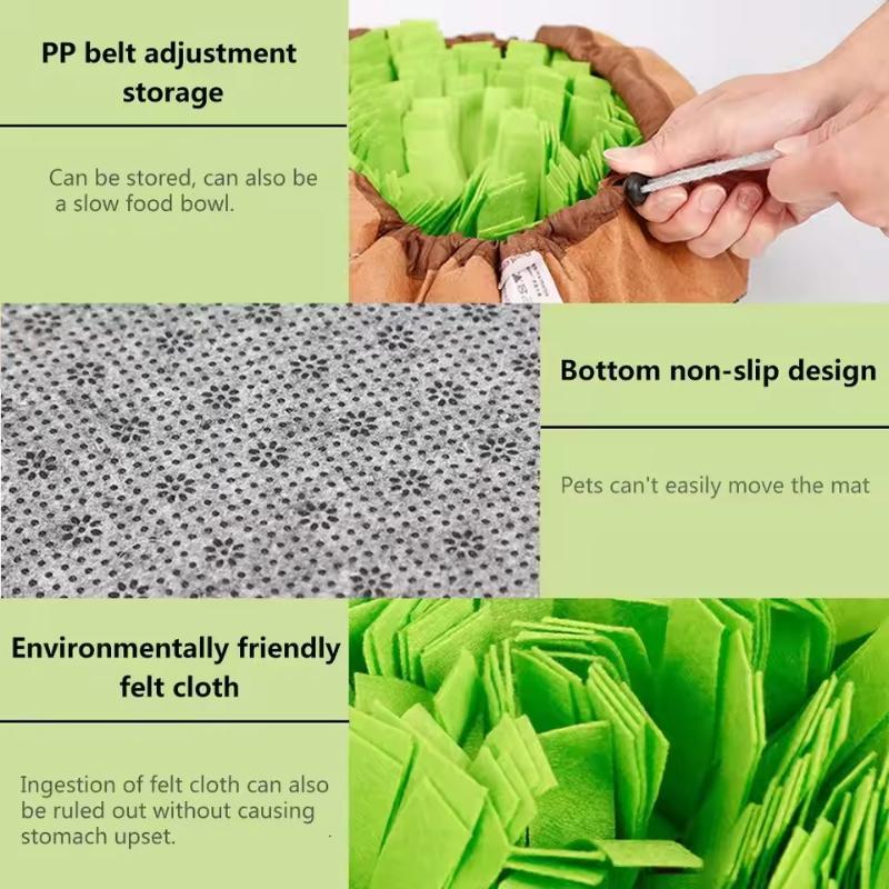 Pet Snuffle Mat For Dogs, Interactive Feed Game For Boredom, Encourages Natural Foraging Skills For Cats Dogs Bowl Travel Use